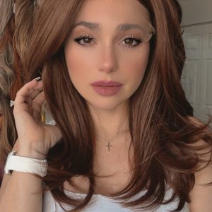 EllaRae | Gianna Style Wig | Lace Front Mid-Length Layered Light Cherry Brown Wig